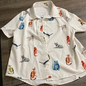 Cat button up shirt